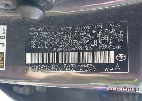 2010 Toyota Prius Iii z USA, uszkodzony, nr VIN JTDKN3DU2A0054586